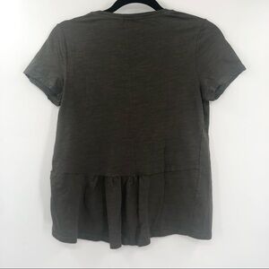 BODEN The Cotton Back Detail Tee Olive Green Peplum Back S 100% Cotton Classic
